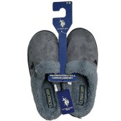 Wholesale - U.S. POLO ASSN. GRAY MEN SLIPPERS W/FUR C/P 24, UPC: 662239088060